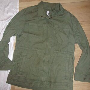 size medium womens casual dress wear coat green light weight